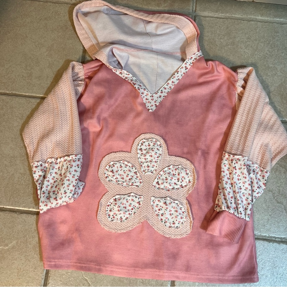 Pink Floral Womens Hoodie